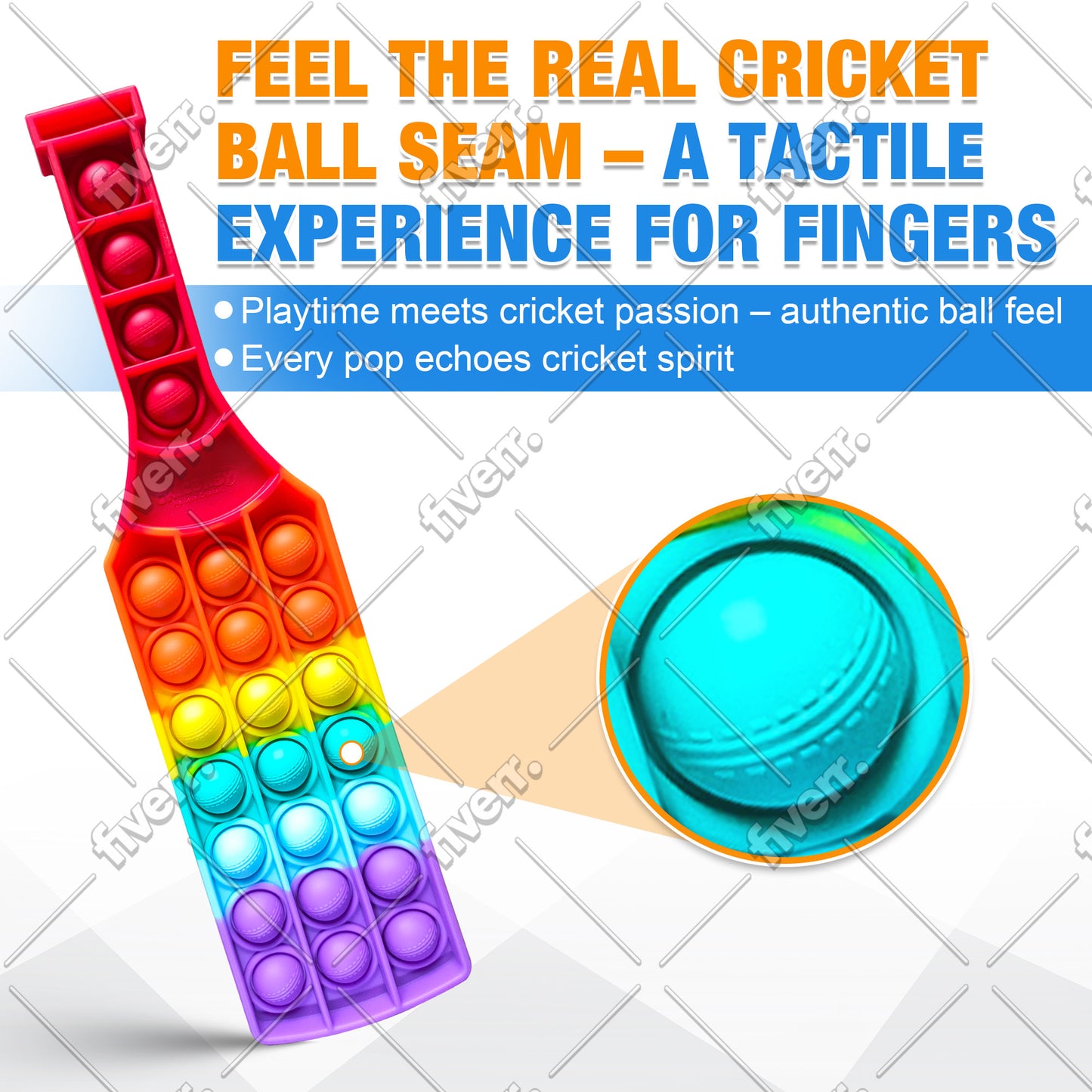 ๐ CRICBABY Cricket Bat Pop It Toy โ Stress Relief Meets Cricket Fun!
