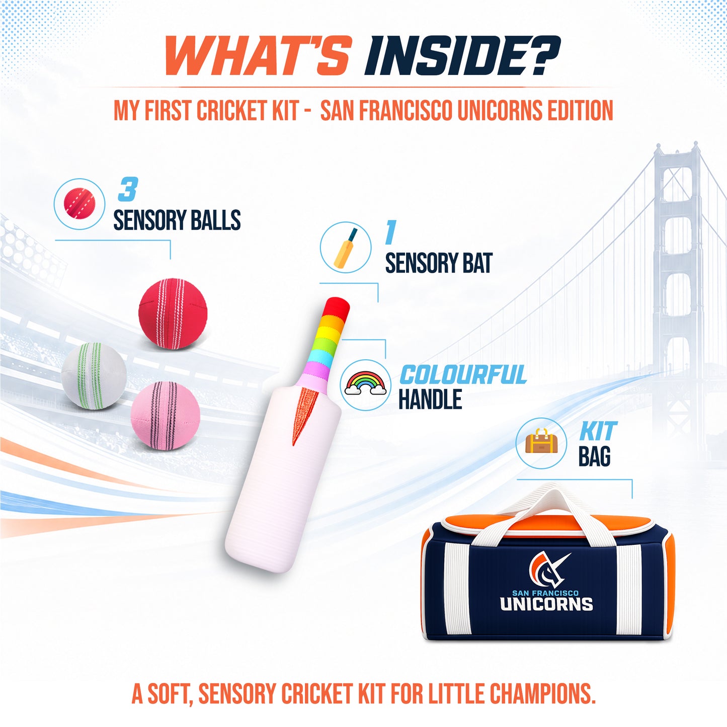 My First Cricket Kit - San Francisco Unicorns Edition