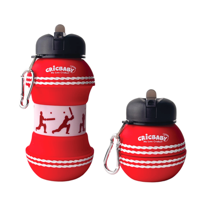 CRICBABY Cricket Ball Foldable Bottle 550 ml (Food Grade Silicone)