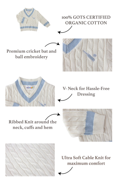 CRICBABY Organic Cotton Cricket Jumper