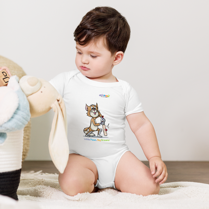Little Paws, Big Dreams Baby short sleeve onesie