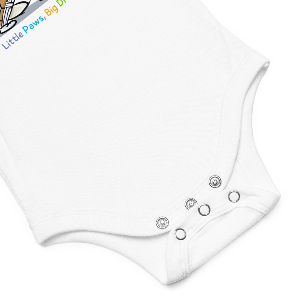 Little Paws, Big Dreams Baby short sleeve onesie