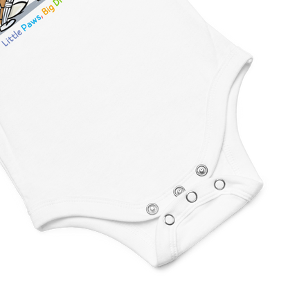 Little Paws, Big Dreams Baby short sleeve onesie