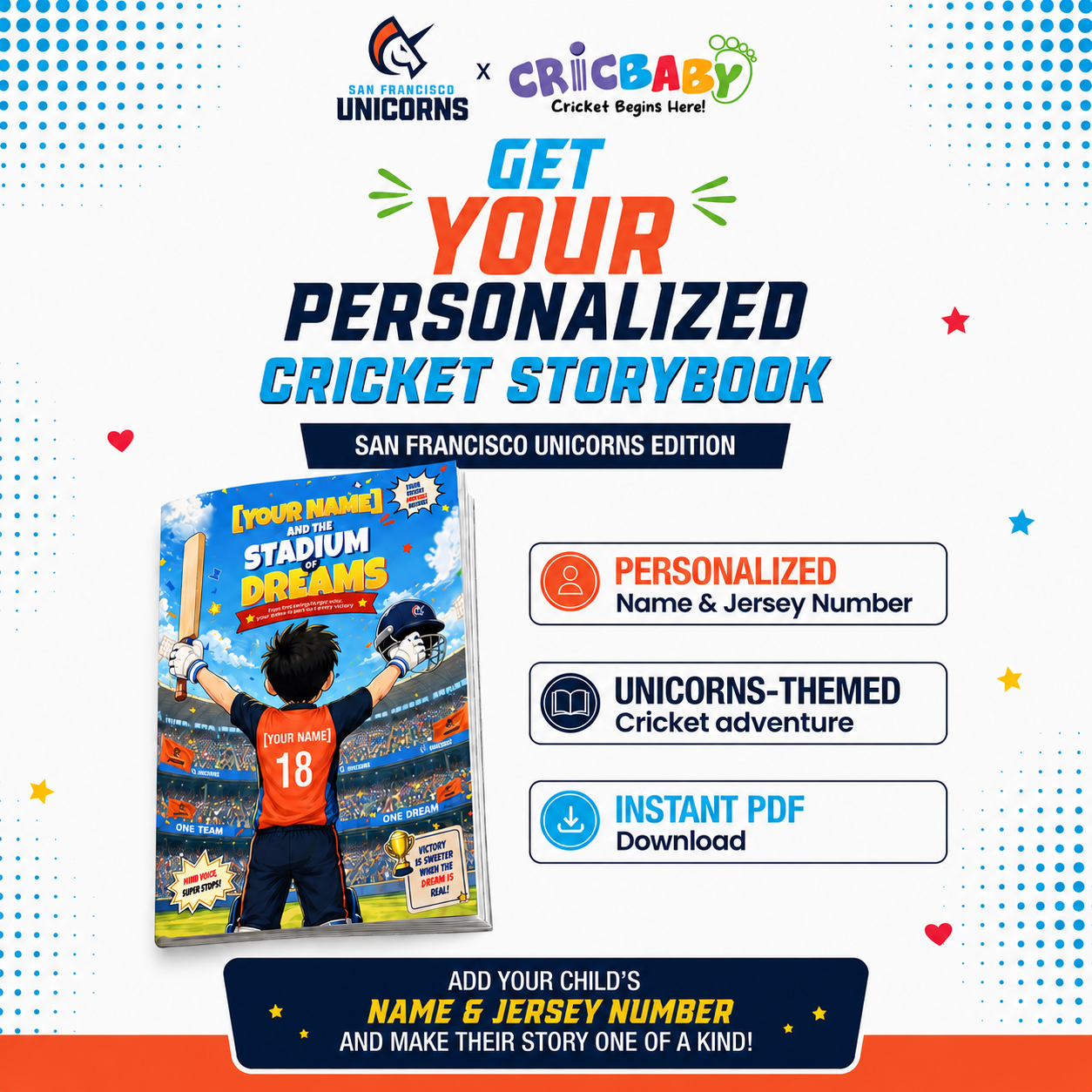 FREE Personalized Cricket Storybook for Your Child - (Limited time offer)