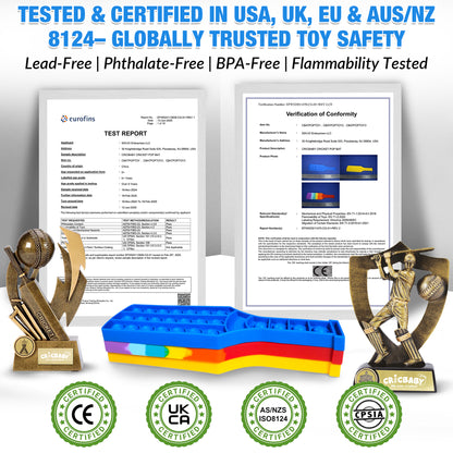 🏏 CRICBABY CRICKET BAT Push Pop Bubble Fidget Toy  – Build Focus