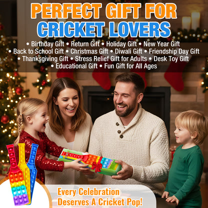 🏏 CRICBABY CRICKET BAT Push Pop Bubble Fidget Toy  – Build Focus