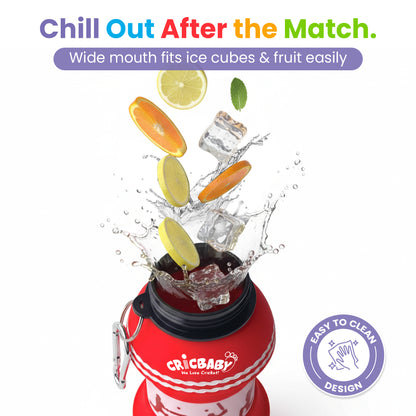 CRICBABY Cricket Ball Foldable Bottle 550 ml (Food Grade Silicone)